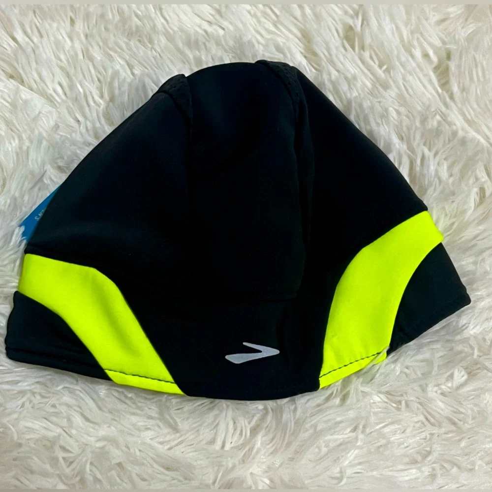 Brooks Women’s Vapor Dry 2 Racer Running Cap Hat Black Neon Yellow L/XL NWT